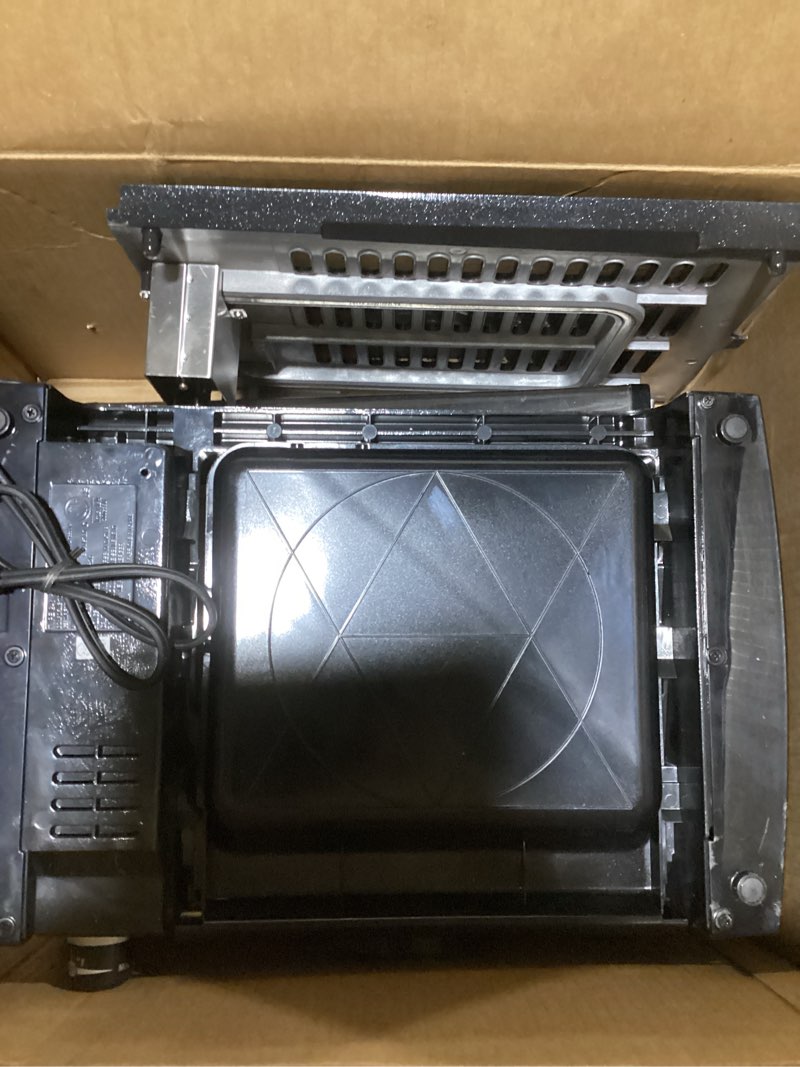 Condition photo showing Good Condition for Hamilton Beach Electric Indoor Searing Grill with Adjustable Temperature Control to 450F, 118 sq. in. Surface Serves 6, PFAS-Free Removable Nonstick Grate, Stainless Steel (25360) Stainless Steel 118 sq. in. Surface Serves 6