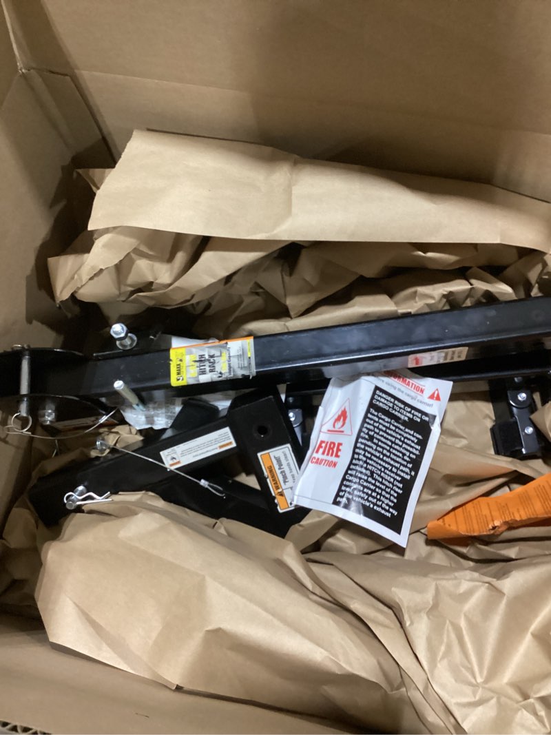 Condition photo showing As Is for maxxhaul hitch mount 4 bike rack 150 lb capacity heavy?duty swing down design fits cars trucks suvs and minivans with safety reflector easy install (70210)