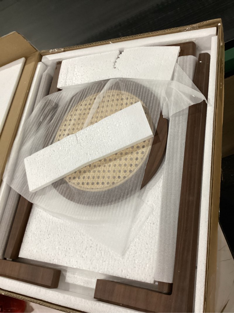 Condition photo showing New/Like New for Furinno Turn-N-Tube Side Table, 2-Tier Round End Table, Toolless Assembly Night Stand, Bedside Table with Open Shelf, for Living Room, Bedroom, Amber Pine Amber Pine Small Plastic Frame… *Similar to stock photo*