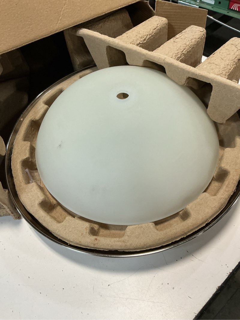 Condition photo showing As Is for project source led ceiling flush mount 13-in white flush mount light energy star