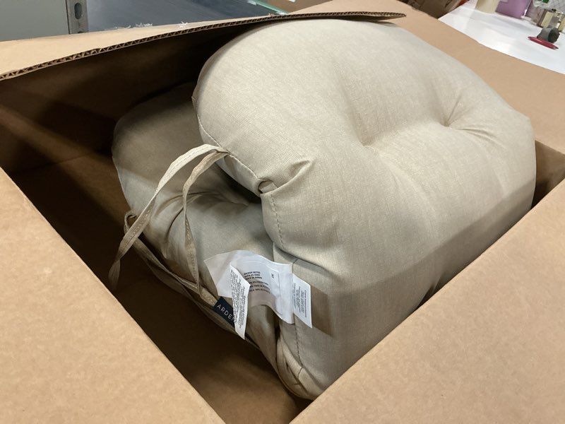 Condition photo showing Good Condition for arden outdoor wicker settee cushion, 41.5 x 18, rain-proof, fade resistant 41.5 x 18, tan leala