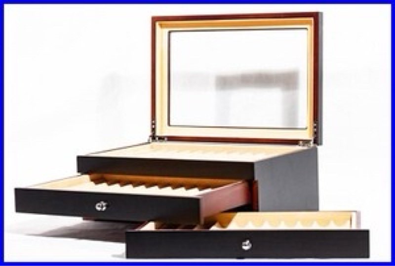 Collector Showcase Box - F 34 Large Fountain Pen Ballpoint Pen Wood LookCollector