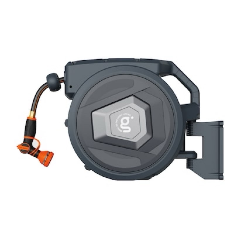 giraffe tools plastic 100-ft wall-mount hose reel