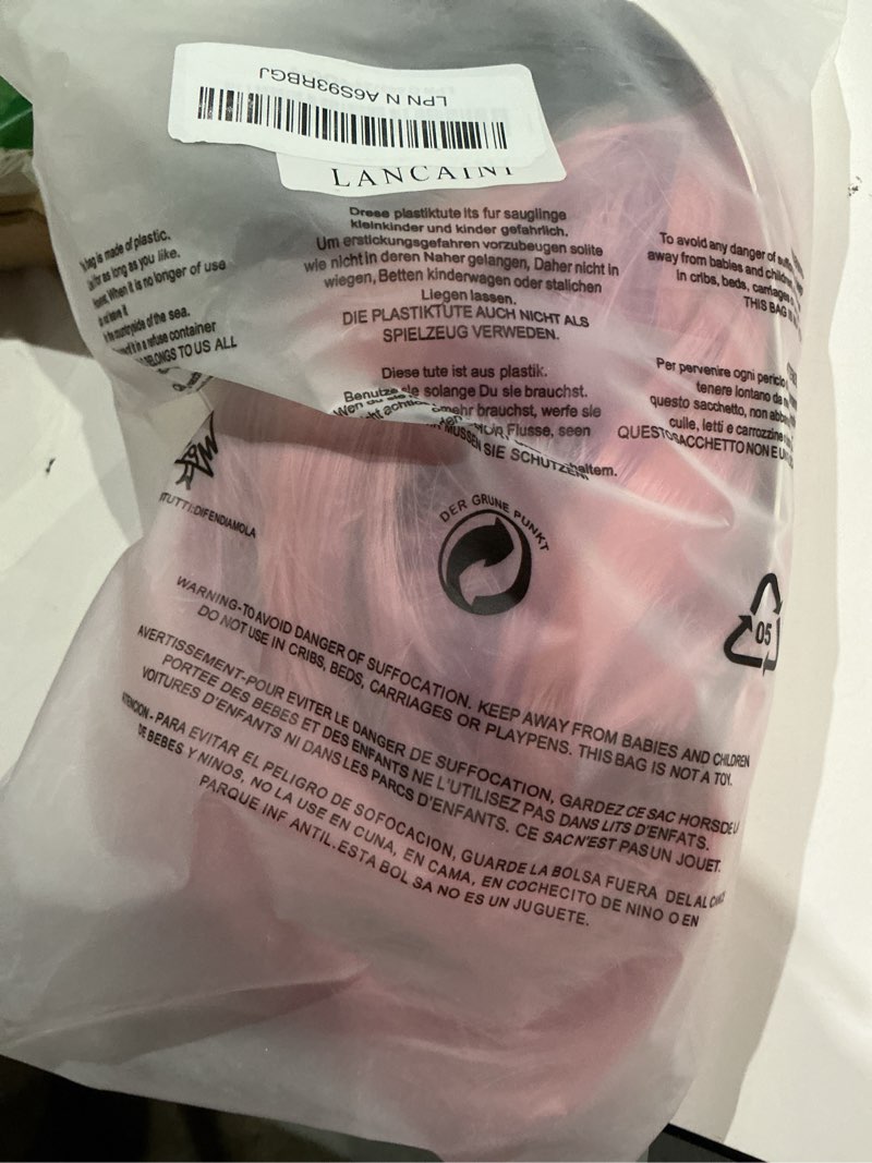 Condition photo showing Good Condition for Short Bob Wigs with Bangs for Women Loose Wavy Wig Curly Wavy Shoulder Length Bob Synthetic Cosplay Wig for Girl Colorful Costume Wigs (Lovely Pink)