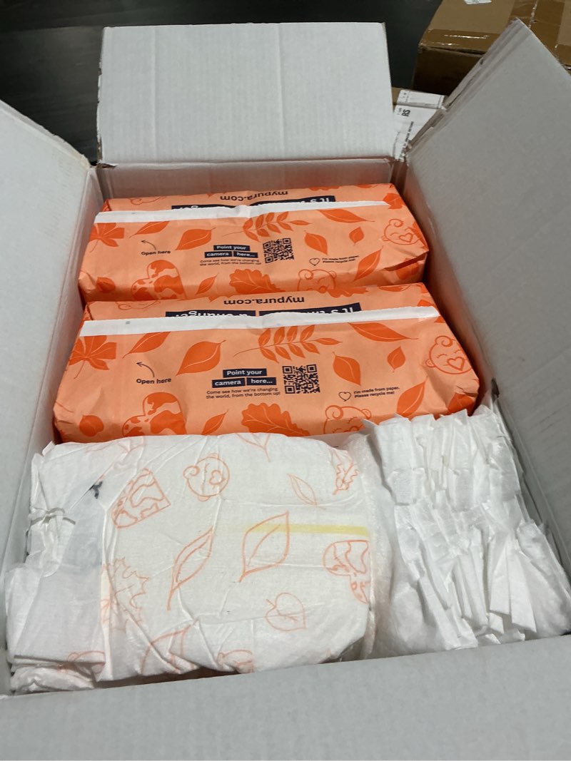 Condition photo showing Good Condition for pura size 1 eco-friendly diapers (4-11lbs) hypoallergenic, soft organic cotton comfort, sustainable, wetness indicator, allergy uk, newborn, bulk buy, 6 packs of 32 (192 baby diapers) size 1 (192 diapers)
