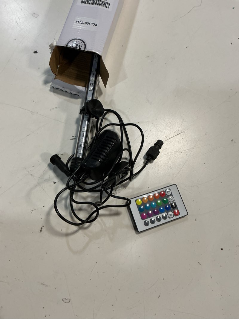 Condition photo showing As Is for mq 23 in submersible led aquarium light, 9w color changing fish tank light with remote control, ip68 crystal glass 30 leds lights bar, for fish tank 30-37 inch 30led-length 23"