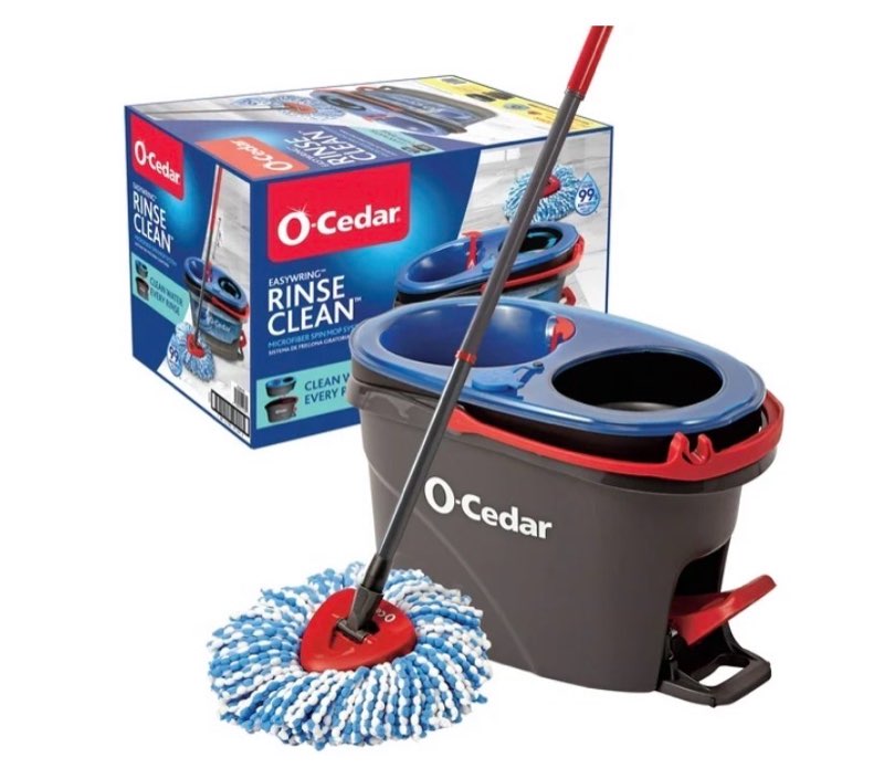 O-Cedar RinseClean™ Spin Mop and Bucket System, Clean with Clean Water, Removes 99% of Bacteria