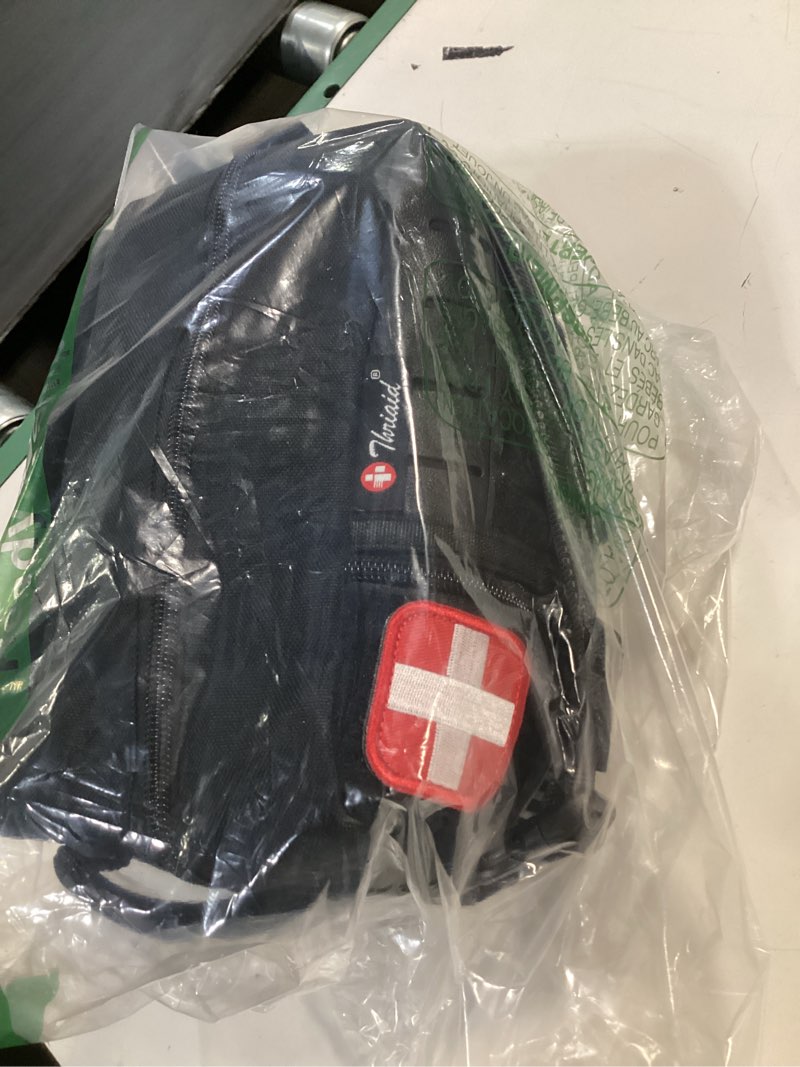 Condition photo showing Good Condition for survival first aid kit with israeli bandage, chest seal, tourniquet, splint, tactical military combat molle ifak for wound care, bleeding control, trauma hemorrhage and more (black)