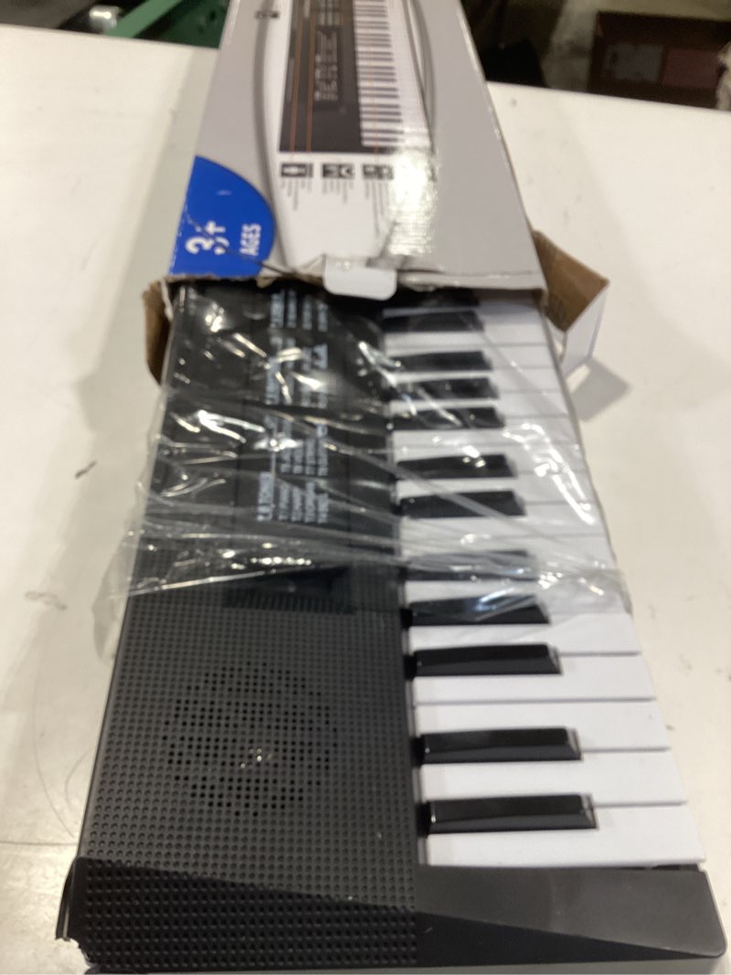 Condition photo showing As Is for 61 keys kids piano keyboard toy with mic – portable electronic piano for 3 4 5 6 7 8 girls boys beginners birthday xmas gifts, black