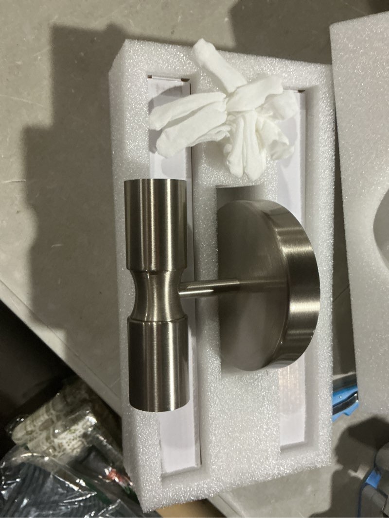 Condition photo showing Good Condition for brushed nickel bathroom light fixtures, 2-light vanity lights w/white glass shade, modern sconces wall lighting for mirror kitchen bedroom hallway living room, e26 t10 bulbs(excluded)