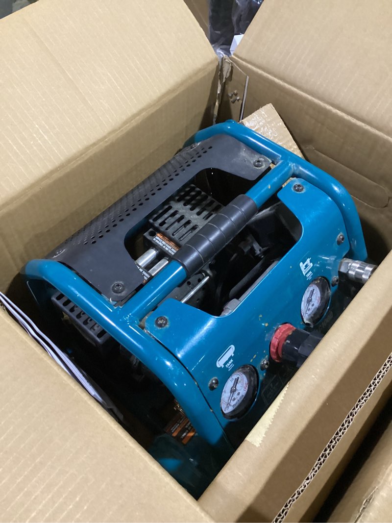 Condition photo showing As Is for Makita MAC100Q Quiet Series, 1/2 HP, 1 Gallon Compact, Oil-Free, Electric Air Compressor
