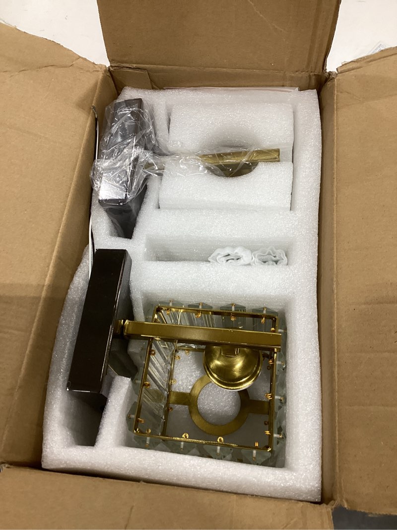 Condition photo showing Good Condition for Modern Wall Sconce Set of Two Indoor Wall Lamp Black Gold Wall Sconces Crystal Wall Light Bathroom Vanity Light Fixtures Wall Mounted Room Sconce Wall Lighting BlackGold 2-Pack