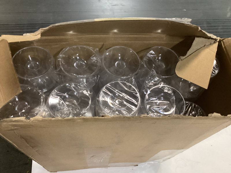 Condition photo showing As Is for 48 packs 8oz acrylic reusable plastic wine glasses bulk wedding easter disposable short stem baby shower party goblet cup vintage unbreakable cocktail drink bars stemware (clear) 48 clear