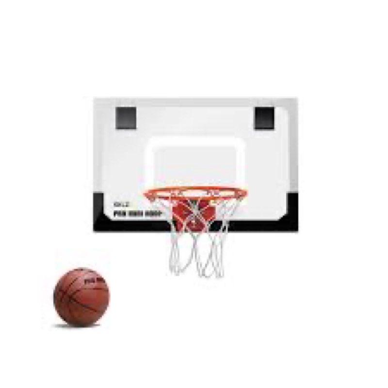 sklz pro mini basketball hoop - 18" x 12" clear, shatterproof backboard, breakaway rim, heavy duty n