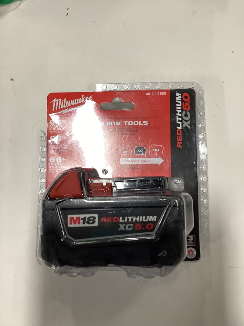 Condition photo showing New/Like New for Milwaukee 48-11-1850 M18 Redlithium 5.0Ah Bat Pack