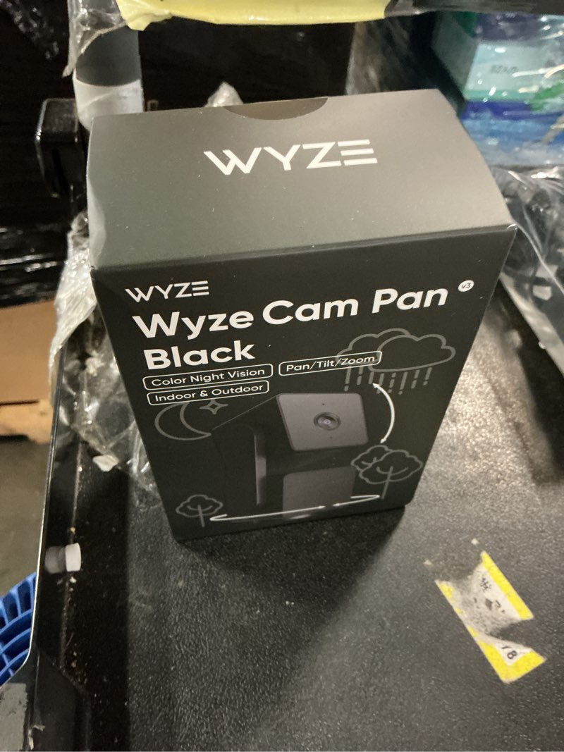 Condition photo showing New/Like New for wyze cam pan v3 indoor/outdoor ip65 1080p 360° pan/tilt/zoom wifi smart home security camera, motion tracking for baby/pet, color night vision, works with alexa&google assistant, free expert setup black 1-pack