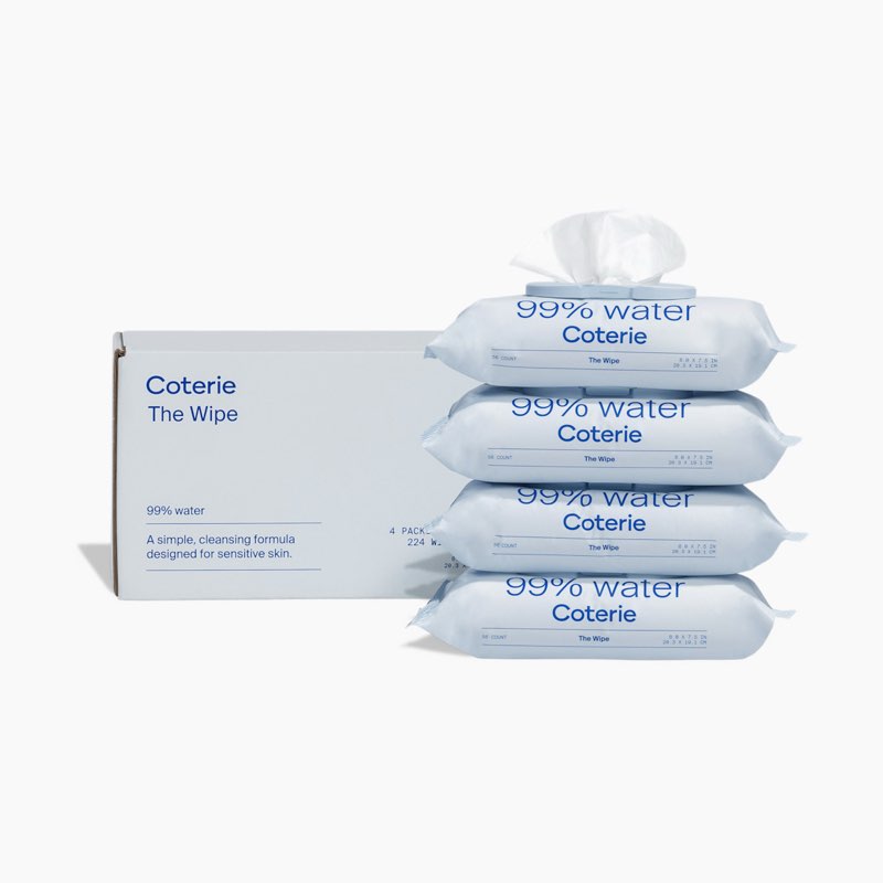 Coterie wipes Baby Wipes pack of 4  224 wipes