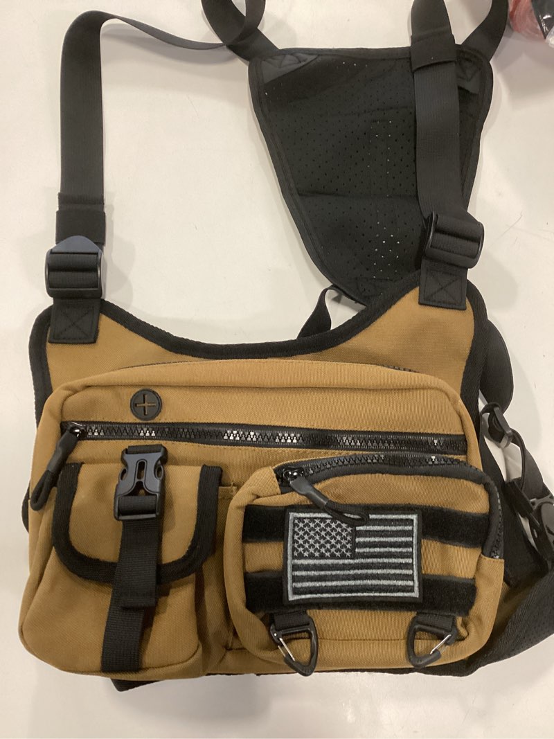 Dreamoon Chest Bag for Men & Women with Removable Pistol Holster, Adjustable EDC Tactical Vest for R