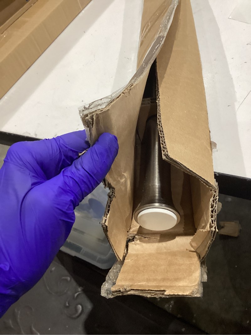 Condition photo showing Good Condition for amazon basics tension curtain rod, adjustable 36-54" width - nickel, classic finial nickel 36-54" indoor