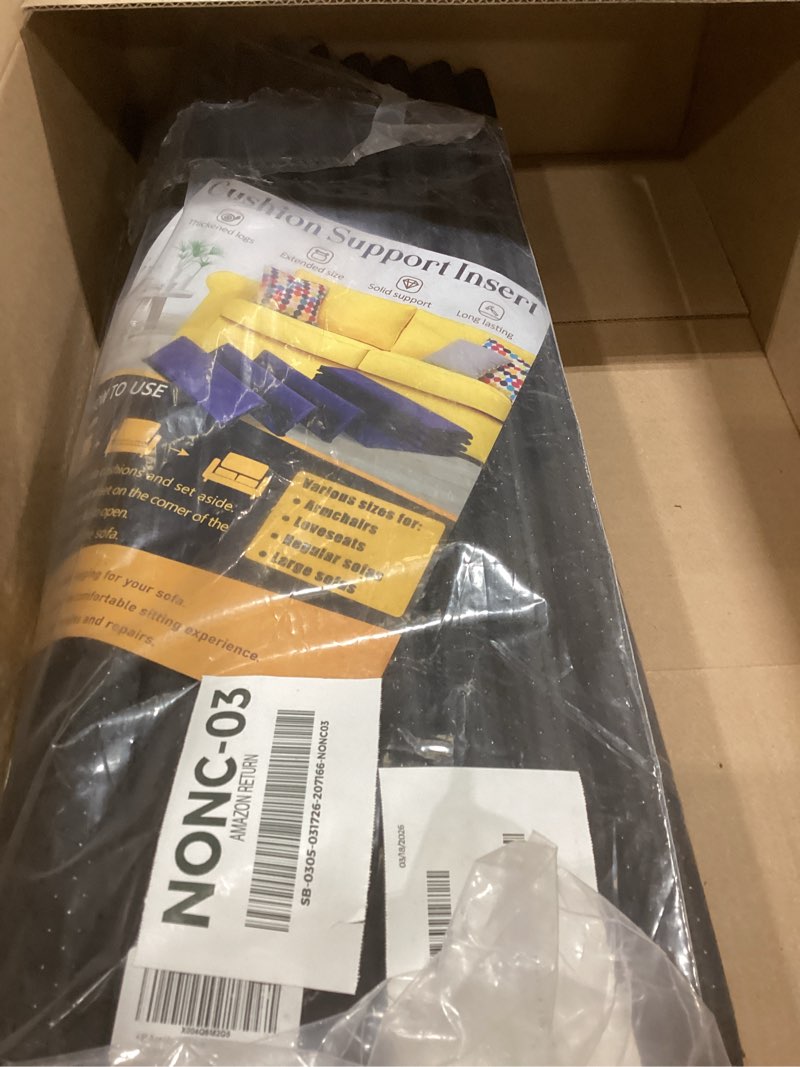 Condition photo showing Good Condition for heavy duty couch cushion support board for sagging sofa, 24''x72'' extra thick solid wood under couch insert with anti-slip dots, repair sagging spring sofa and replace worn cushions