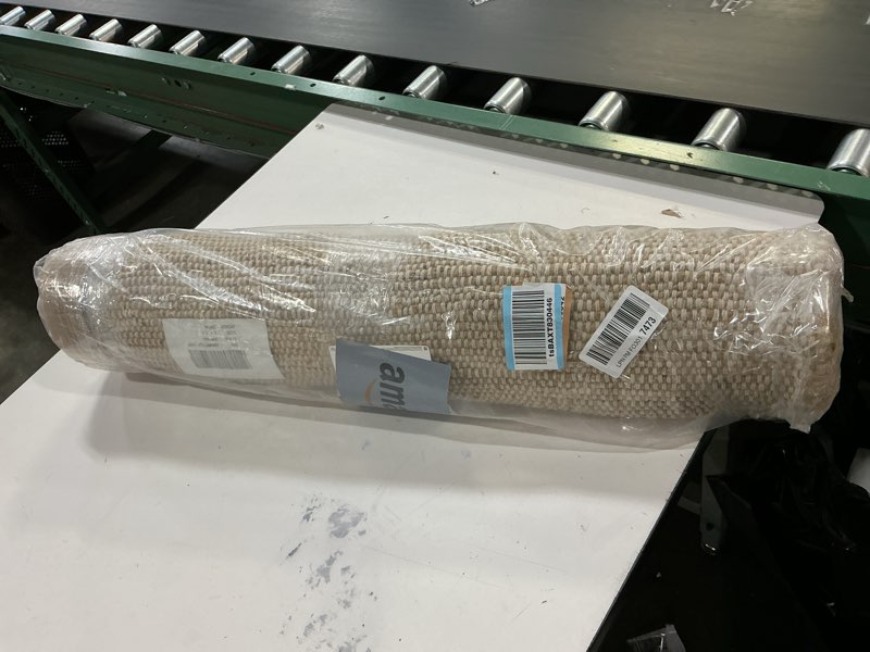 Condition photo showing New/Like New for Bathroom Runner Rug,Boho 2x6 ft Hallway Runner,Braided Style Neutral Kitchen Runner Rugs,Faux Jute Rug with Rubber Backing,Machine Washable Solid Entryway Runner Non Slip,Light Brown 2'x6'(Rectangular) Light Brown