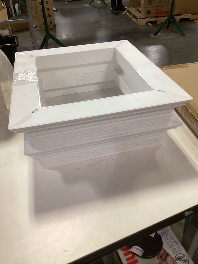 True 4 * 4inch 2 Packs Split Style Vinyl Fence Post Skirt/White Color PVC Post Cover/Skirt Shoe for Hand and Stair Rails, Two-Piece England Base Trim Ring Railing