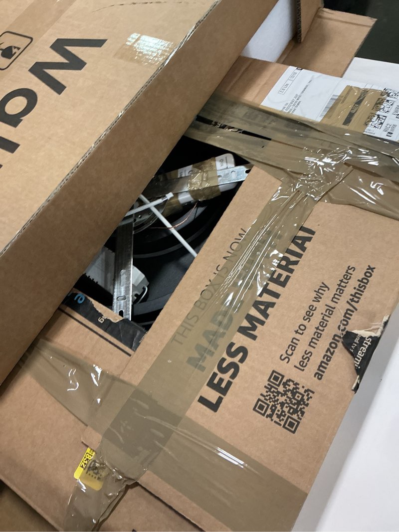 Condition photo showing As Is for O'NEELDY Flush Mount Modern Ceiling Light Black Led Modern Light Fixtures Ceiling Mount Lights 4 Rings Led Chandelier Lamp Fixture with Remote for Living Room Kitchen Dining Room Bedroom Black Ceiling Light, 5-light