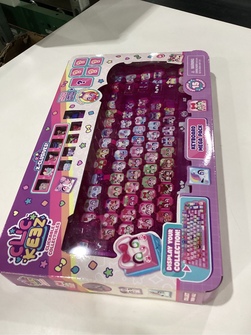 Condition photo showing New/Like New for Clickeez Keyboard Mega Pack - The Ultimate Starter Set | Includes Storage Keyboard & 15 with Exclusive Mega Pack Characters | Clickable Collectibles | Ages 6+