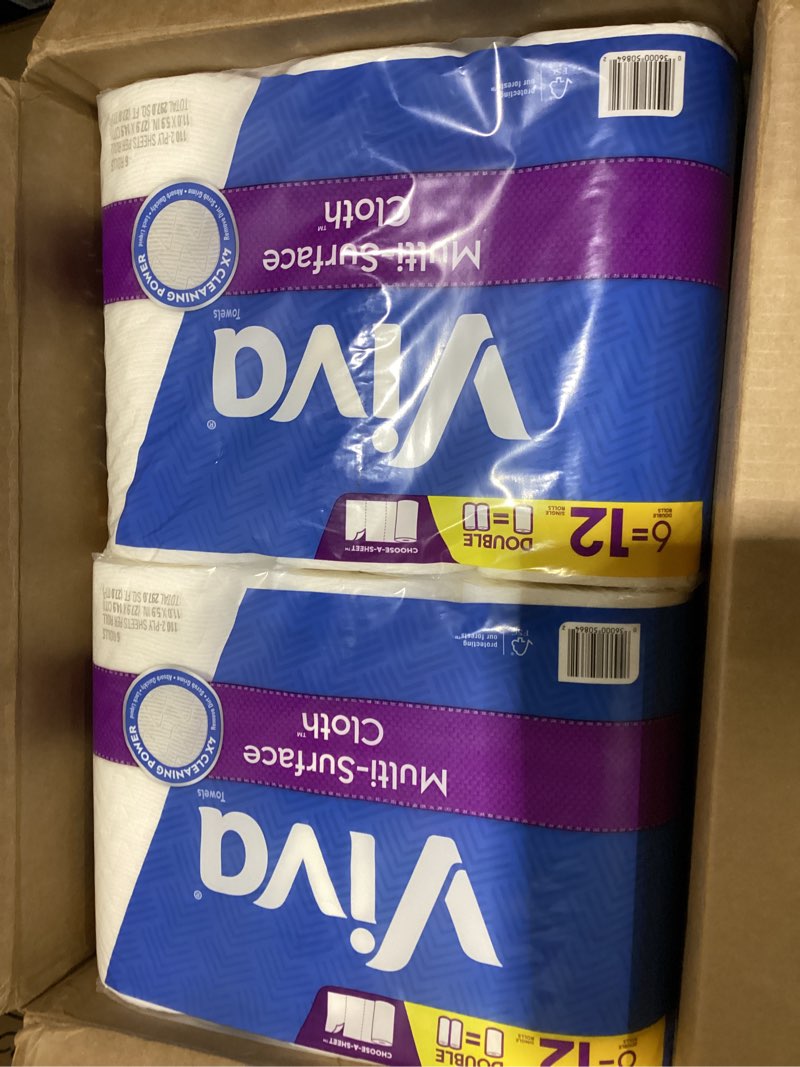 Condition photo showing New/Like New for Viva Multi-Surface Cloth Paper Towels, 24 Double Rolls, 110 Sheets Per Roll (4 Packs of 6)