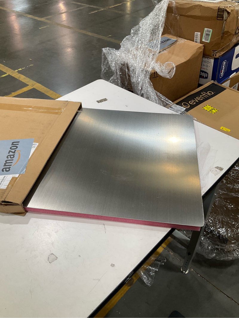 Condition photo showing Good Condition for 304 stainless steel cutting board – stainless steel kitchen chopping boards non-slip, dishwasher safe – ideal for meat, vegetables, fruits, bread & baking – commercial & home use (19.6 * 19.6in) 19.6"l x 19.6"w