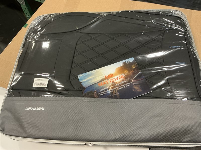 Condition photo showing Good Condition for Car Seat Covers Full Set,Universal Fit for Cars,SUVs,Trucks,and Sedans with 5 Seats,Faux Leather Car Seat Cushion Compatible with Airbags,Waterproof Car Seat Protector Black Black Full Set(Front and the Rear)