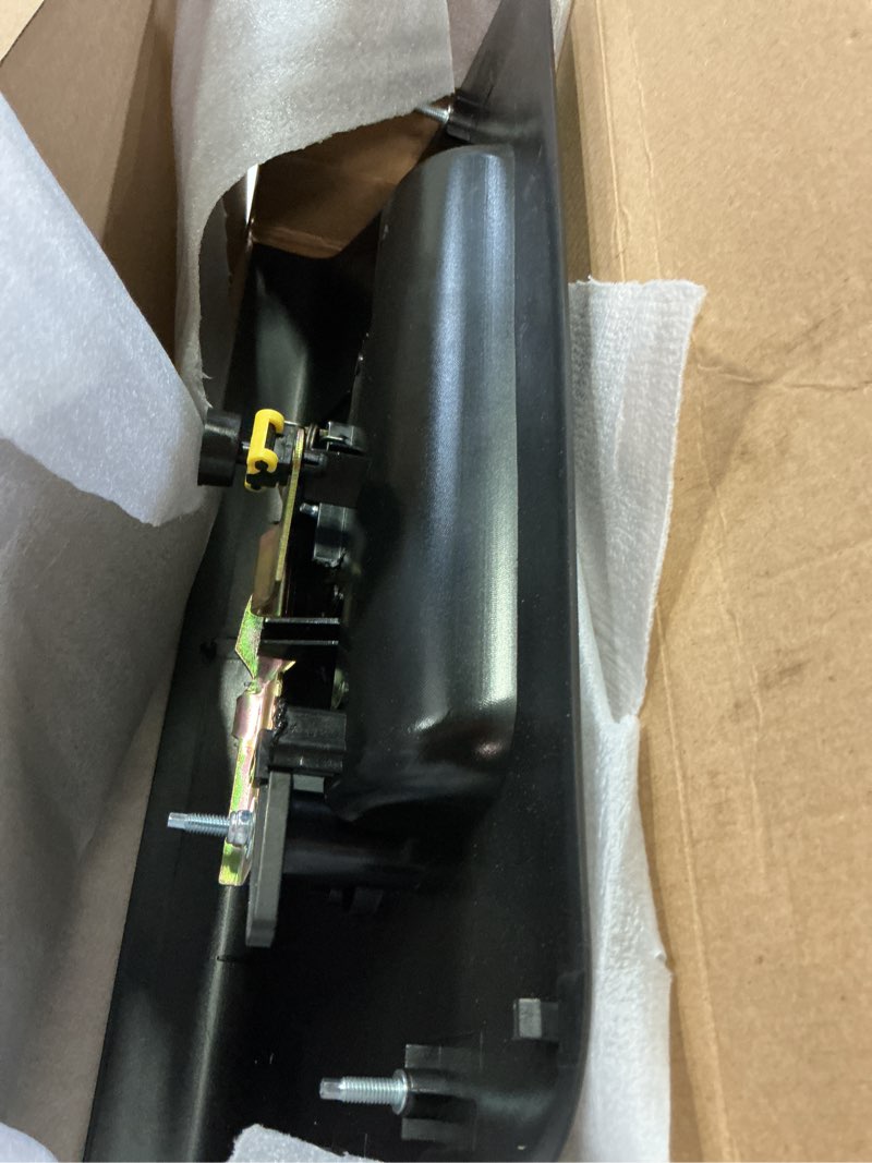 Condition photo showing Good Condition for gledewen tailgate door handle exterior, compatible with 2005-2014 nissan frontier, with key hole, replace# 90606ea810, ni1915109, 81576, 90606-ea810 | outer rear textured black tailgate latch assembly