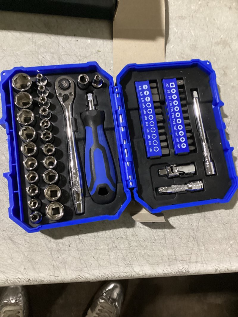 Condition photo showing Good Condition for kobalt 50 -piece metric and standard (sae) mechanics tool set with hard case