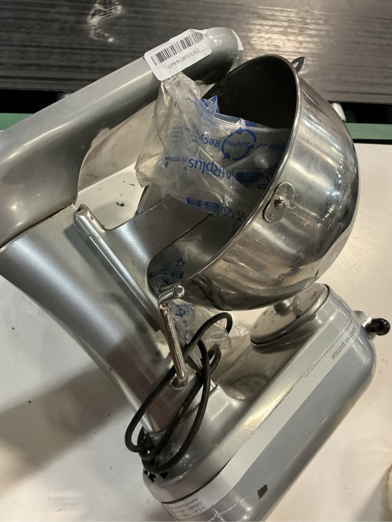 Condition photo showing As Is for 5 quart stainless steel mixer bowl for kitchenaid artisan & classic series 4.5&5 qt tilt-head stand mixers, replacement bowl for kitchenaid, mixer attachment for ka, silver