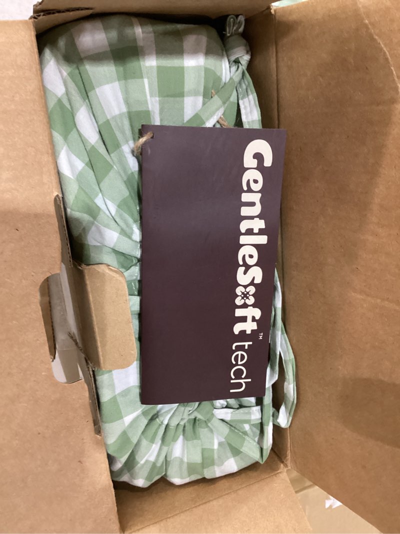 Condition photo showing New/Like New for bedsure gingham duvet cover king, 100% washed cotton duvet cover linen?like, purewoven with reversible yarn?dyed design & double?stitch craft, 3-piece with zipper, gingham willow green, 104"x90" king (104" x 90") 10 - gingham - willow green