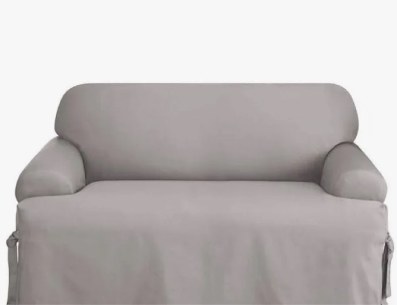 Cotton T-Cushion Loveseat Slipcover
