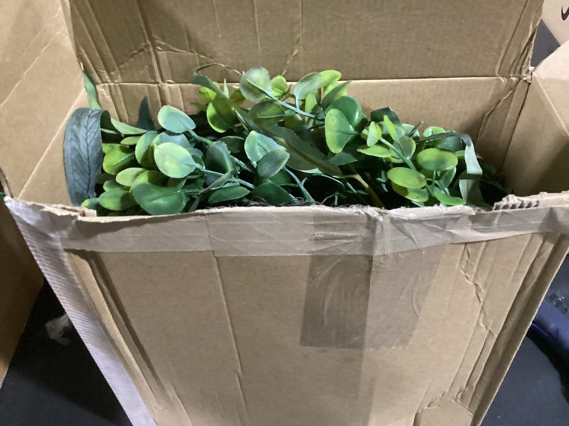 Condition photo showing As Is for Eucalyptus Wreath 22 Inch Spring Wreath for Front Door with Lamb’s Ear White Berries Farmhouse Home Decor for Front Porch Windows Wall Indoors Outdoor Greenery Wreath for All Seasons Summer 22 inches,lamb's ear leaves and white berries