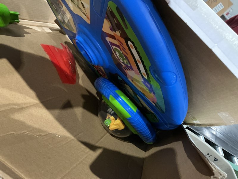 Condition photo showing As Is for lehoo castle dinosaur sit and spin toys for toddlers 1-3 boys birthday gift, 360° toddler spinning seat with lights and music, sensory toys for boys age 2-4 blue