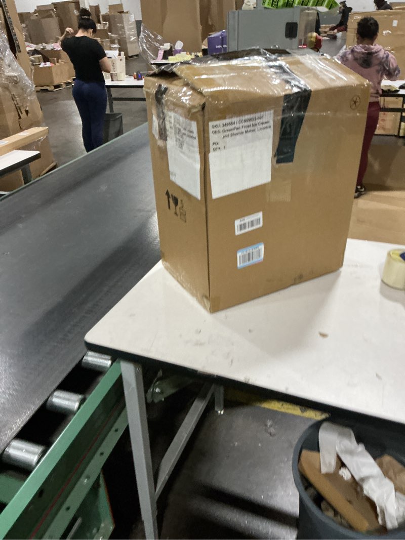 Condition photo showing As Is for GreenPan Frost Ice Cream Maker & Slushie Machine, Soft Serve, Sorbet, Margaritas, Milkshakes, Frozen Yogurt, No Pre-Freezing, Ready in 15 Mins, 6 Modes, 7 Textures, Self-Cleaning, Family Size, Gray 4 Pint Ice Cream & Frozen Drink Maker Licorice Gray