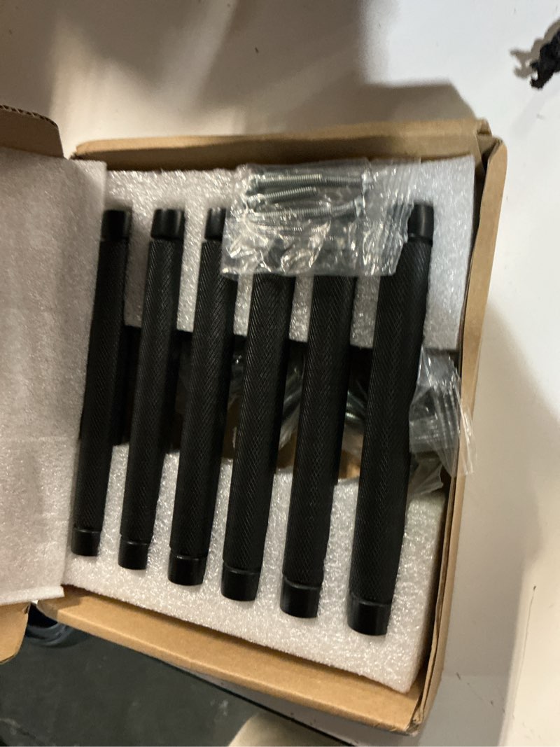 Condition photo showing Good Condition for khtumeware 6 pack matte black cabinet pulls, 5 inch(128mm) hole centers cabinet handles kitchen hardware straight bar for cabinets and drawer pulls 5"(128mm) hole center 6-pack matte black