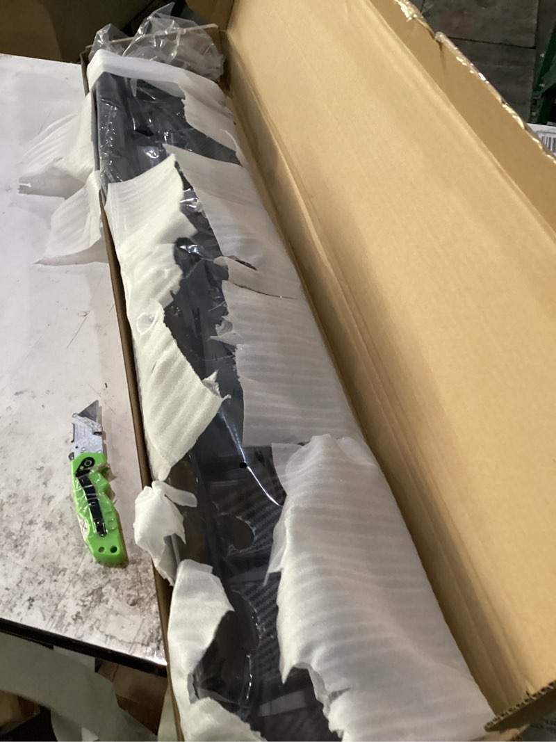 Condition photo showing New/Like New for 34" car rear bumper lip with brake light, universal rear diffuser spoiler compatible with infiniti ford toyota corolla nissan altima dodge charger sxt chevy camaro vw acura (with led light) 34inch-carbon fiber-with led light