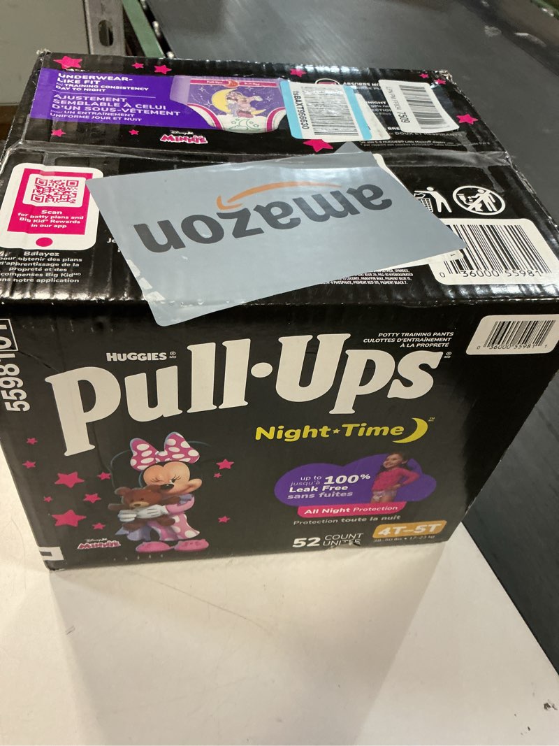 Condition photo showing New/Like New for Pull-Ups Girls' Night-Time Potty Training Pants, Size 4T-5T Overnight Training Underwear (38-50 lbs), 52 Ct 4T-5T 52