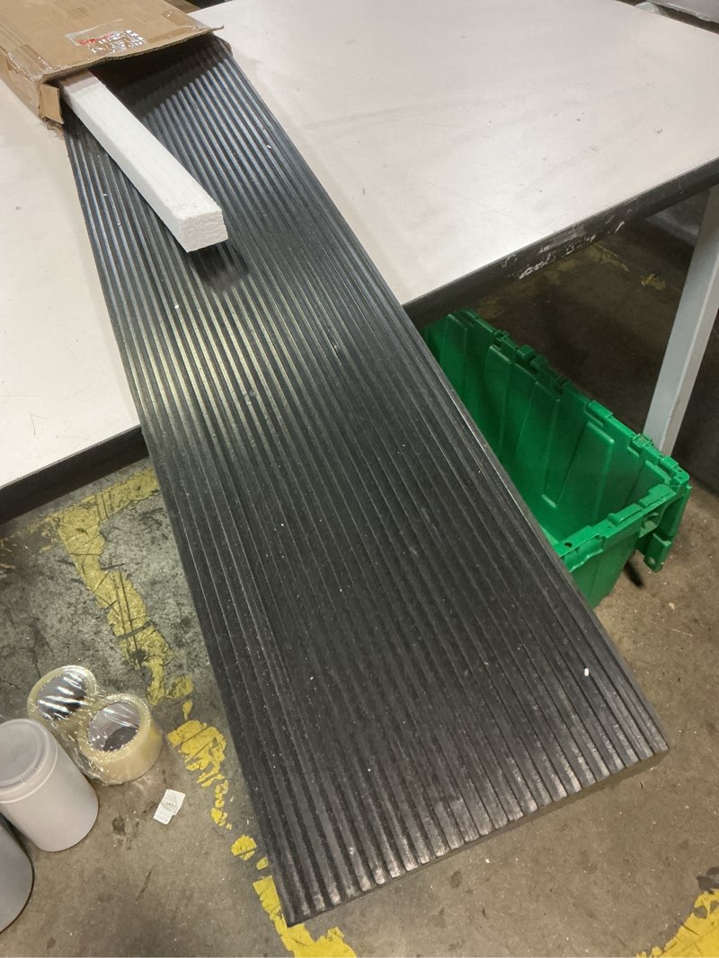 Condition photo showing Good Condition for 1.6 in. 1500 lbs. capacity rise threshold ramp 35.4 in. wide natural rubber power wheelchair ramp for doorways driveways