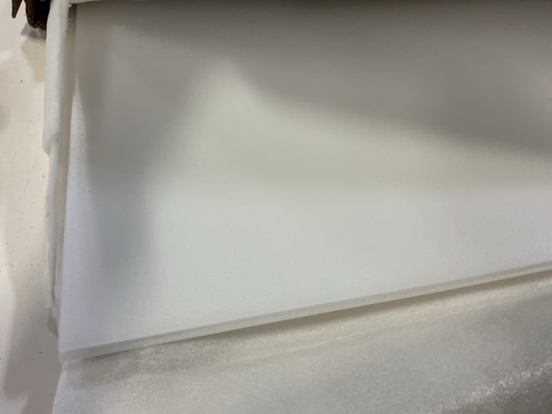 Condition photo showing Good Condition for pushglossy 4 pack 22.5" x 22.5" x 0.08" frosted fluorescent light diffuser panels, translucent polystyrene sheet replacement for 2x2ft drop ceiling lights for classroom office home 4 22.5" x 22.5" x 0.08"