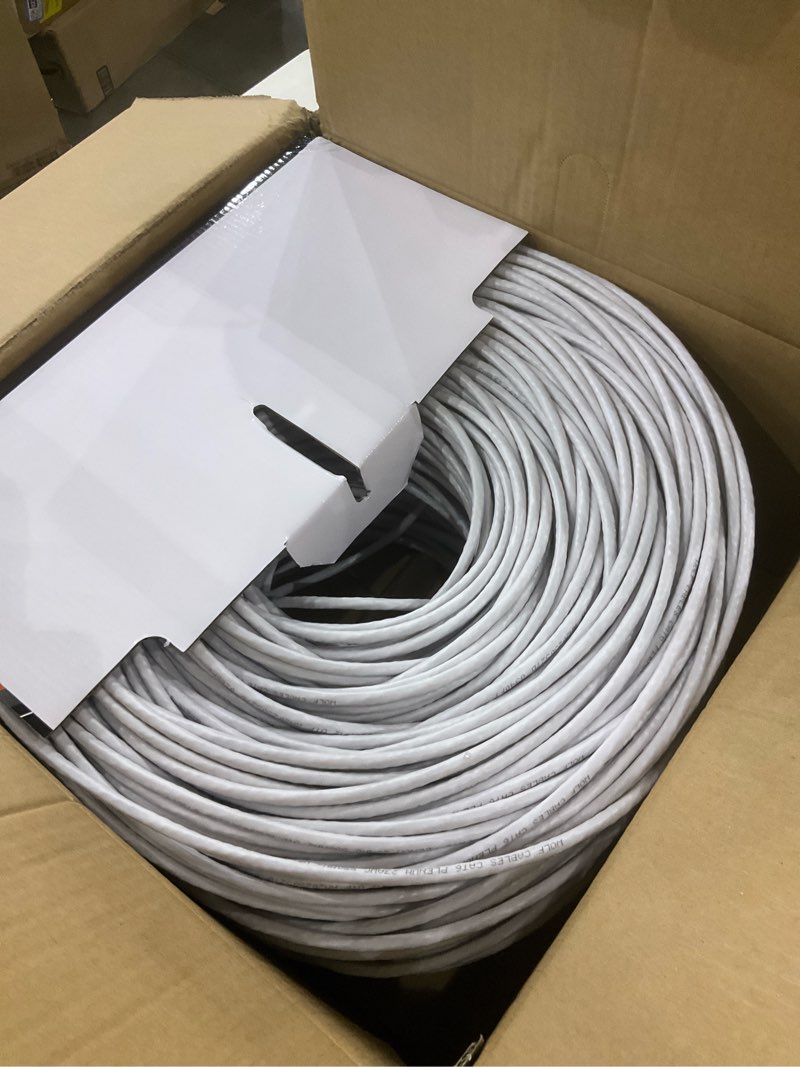 Condition photo showing Good Condition for | Heavy-Duty CAT6 Plenum Cable 1000ft | UTP, 23AWG, 550MHz | DSX-8000 Certified | Stable & Remarkable Performance (White)