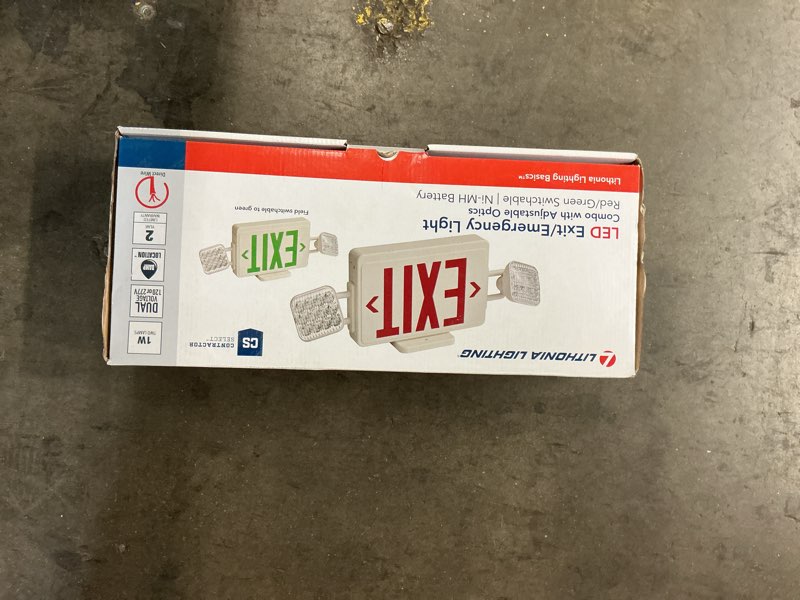 Condition photo showing Good Condition for lithonia lighting exrg series 3.5-watt 120/277-volt led white hardwired exit light with red/green lights