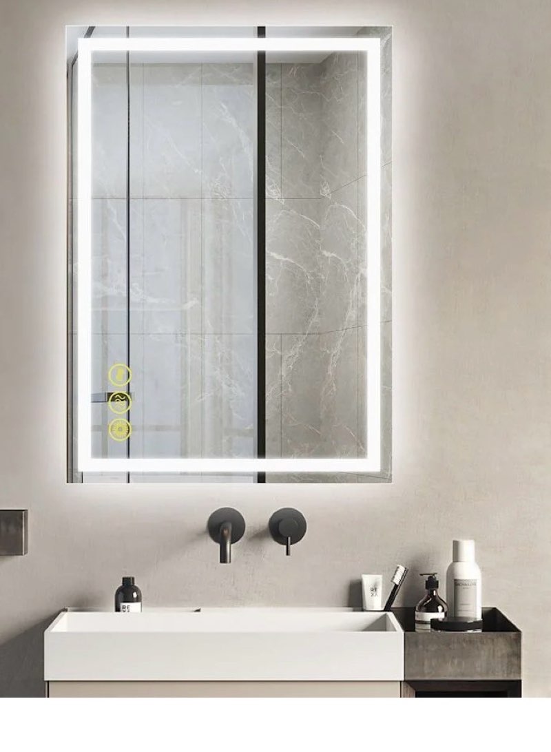 ISTRIPMF LED Mirror 20"x28" with Front and Backlit,Dimmable LED Lighted Vanity Mirror Bathrooom Wall