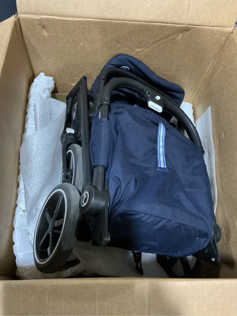 Condition photo showing As Is for cybex beezy 2 compact and lightweight travel stroller - compatible with cybex car seats, dark blue dark blue beezy 2