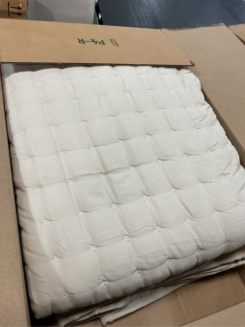 Condition photo showing As Is for wdcozy beige king size quilt bedding sets with 2 pillow shams, neutral lightweight soft bedspread coverlet, quilted blanket thin comforter bed cover for all season, 3 pieces, 104x90 inches