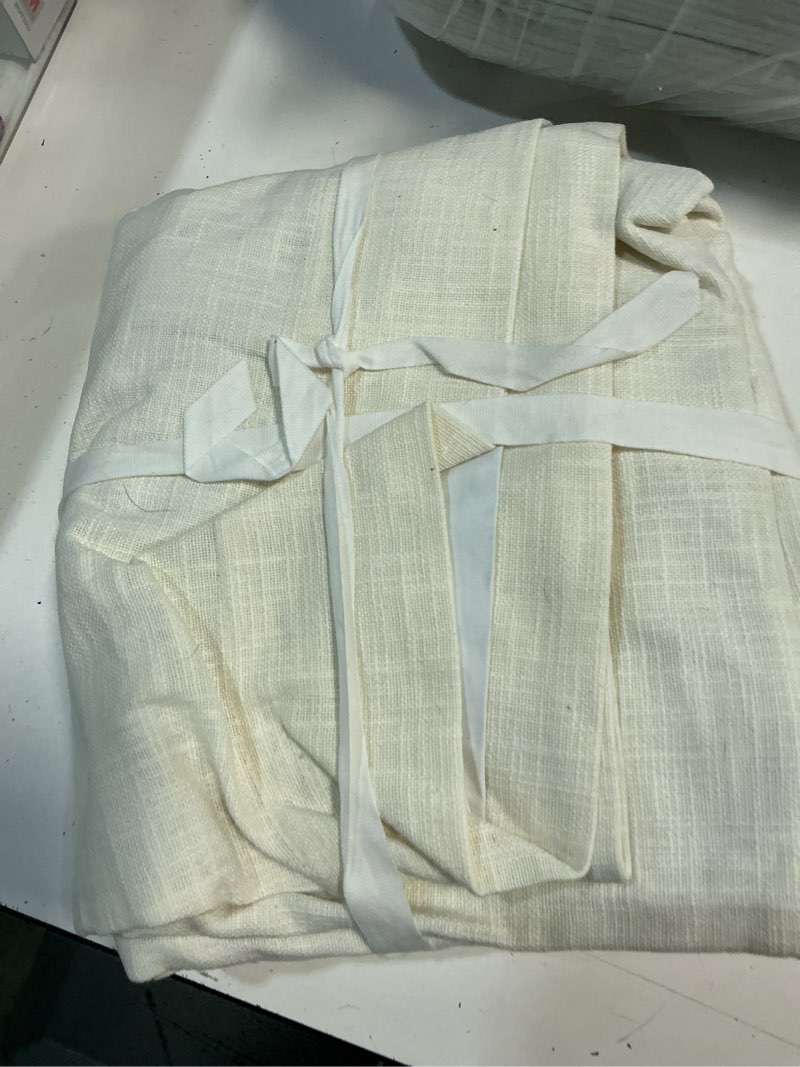 Condition photo showing Good Condition for quince textured cotton true blackout curtain, 48x84, ivory single panel